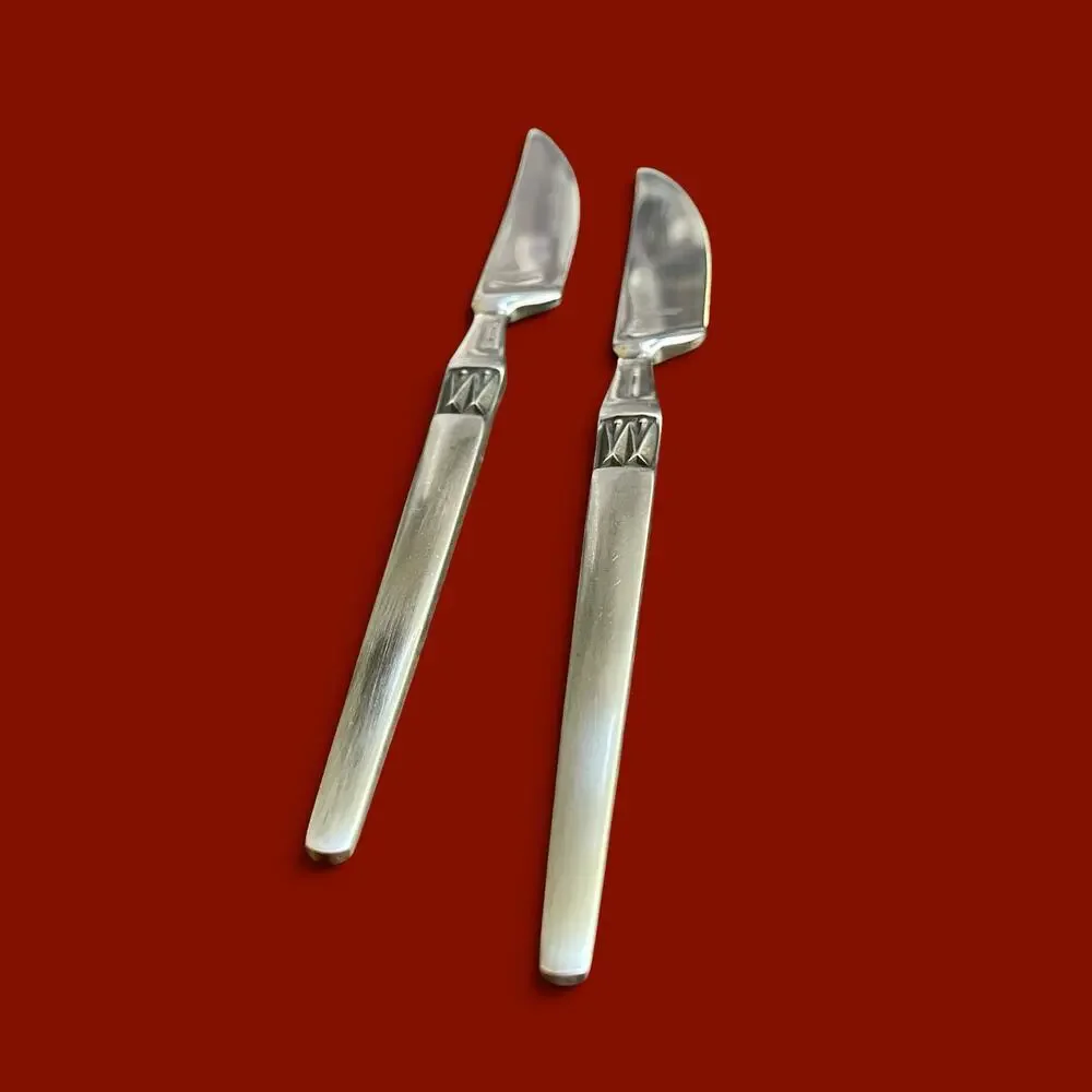 Vtg. Arthur Salm Imperial Dinner Knives Set of 2 Flatware Stainless Japan MCM